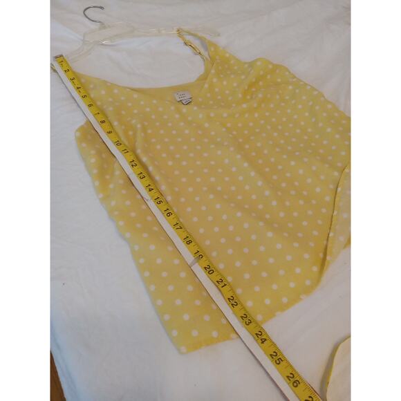 A New Day-Women's Size Small Yellow Polka Dot Essential Tank Top. Summer, Fun - Picture 8 of 9